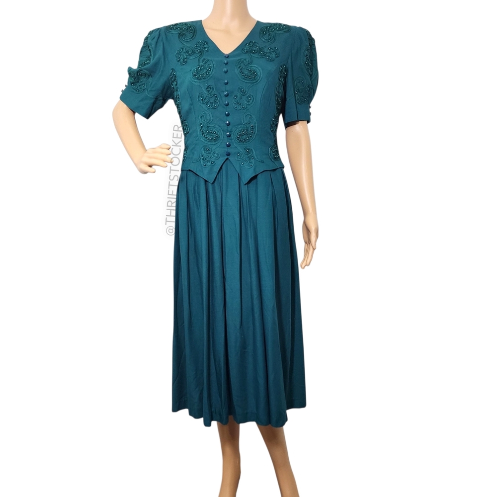 Vintage 90s Teal Dress